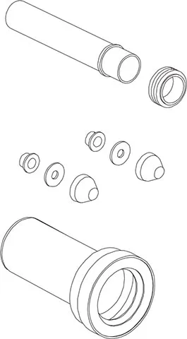 EXTRA HOSSZÚ WC CSATLAKOZÓ KÉSZLET, L = 300 mm